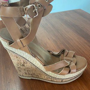 Torrid Tan Cork Wedges Size 9